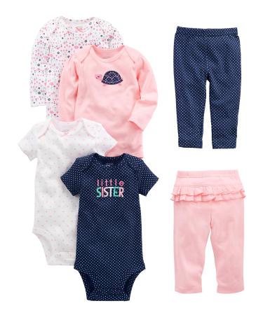 Simple Joys by Carter's Baby Girls' Pants Set 18 Months Multicolour/Dots/Floral/Hearts/Turtle