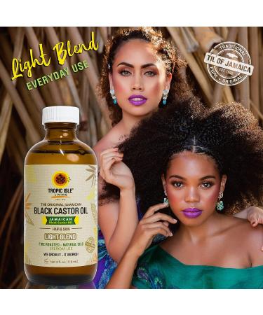 Jamaican Black Castor Oil Light Blend 4oz - Natural Lightweight Oil for Hair & Skin | Seals Moisture, Controls Frizz | Plant-based Formula | 4 Fl Oz - Buy Online on SooperMarket.com
