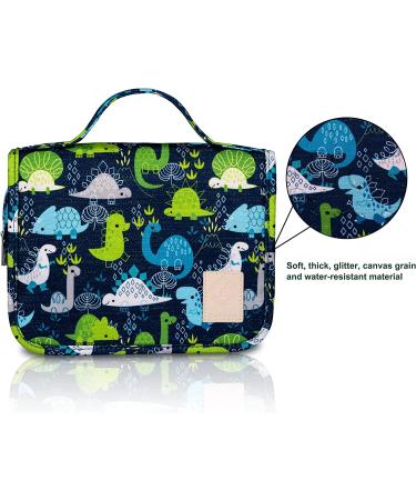 Men's Hanging Travel Toiletry Kit Bag - Waterproof Organizer with Dinosaur Cartoon Design - Blue - Buy Online on SooperMarket.com