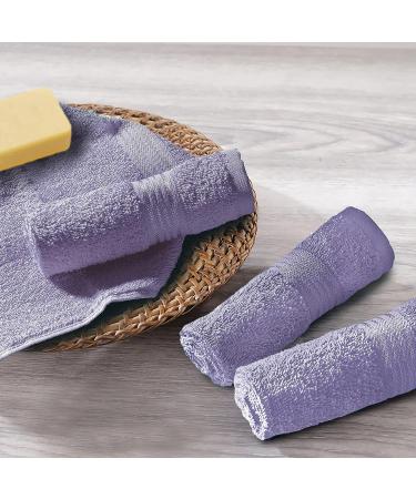 Belizzi Home Ultra Soft Cotton Washcloths - 24 Pack Purple Face Cloths 12x12 inch - Everyday Use Towels, Compact & Lightweight - Multi Purpose - Buy Online on SooperMarket.com