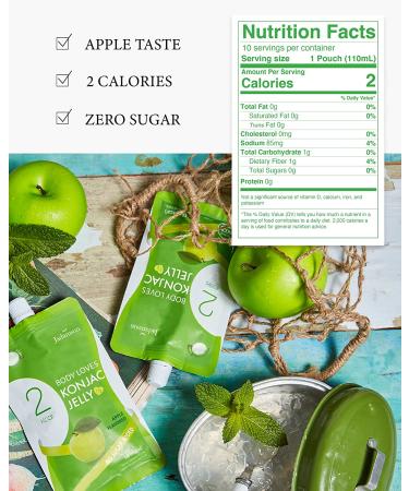 Jadamsun Body Loves Konjac Jelly (Apple  10pc) - Korean Low Calorie Healthy Fruit Smoothie. Sugar Free Asian Snack for Diet. - Buy Online on SooperMarket.com