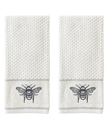SKL Home Farmhouse Bee Hand Towel Set, White