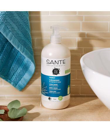 Sante Natural Cosmetics Nourishing Liquid Soap - Antibacterial Hand Soap with Bio Aloe Vera & Lime | 500ml (3-Pack) - Gentle Cleaning & International Shipping - Buy Online on SooperMarket.com