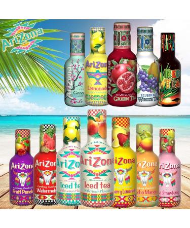 Arizona Tea Pick N Mix - Create Custom Tea Combo with 5+ Flavours | Blueberry White Tea Fruit Punch Kiwi Strawberry Watermelon | 6 Pack (500ml each) - Perfect Tea Gift Set for Tea Lover Pack of 6 - Buy Online on SooperMarket.com