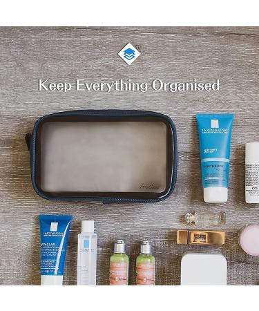 TSA Approved Clear Travel Toiletry Bag - Navy | Airport Compliant Organizer for Liquids, Cosmetics, Creams | ProCase - Buy Online on SooperMarket.com