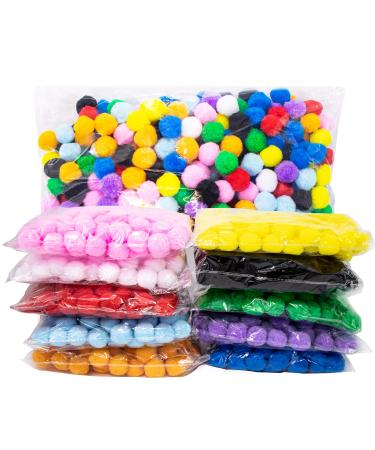 1000 Pieces 1 Inch Pom Poms for Crafts 10 Assorted Colors Separated by Bag Pom Poms Best Puff Balls