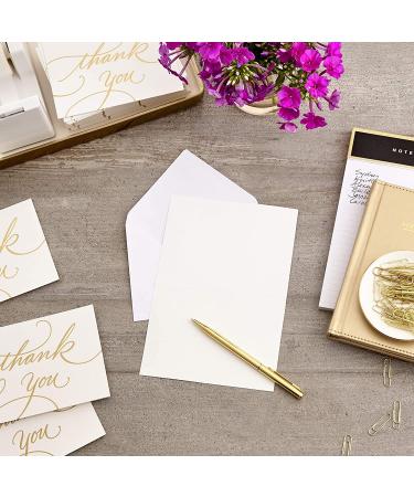 Gold Foil Script Hallmark Wedding Baby Shower Bridal Shower Thank You Cards - 100 Notes and Envelopes - Buy Online on SooperMarket.com