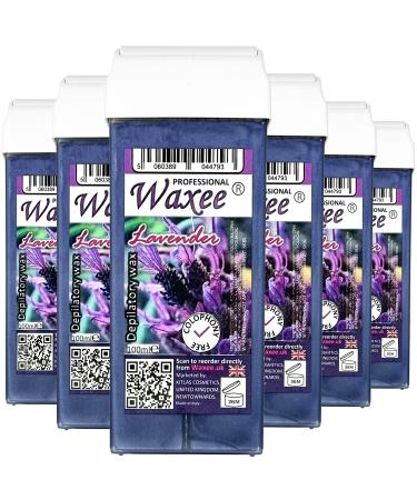 6 x 100ml roll on wax cartridge roller wax refill COLOPHONY FREE Waxee (Roll on wax Lavender)
