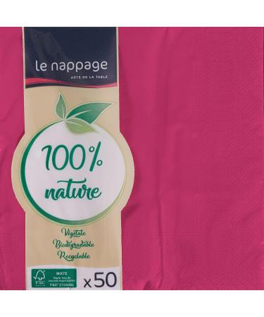 Buy Le Nappage 50 Fuchsia Cotton Wool Napkins - 2-Ply FSC Certified 33x33 cm - Eco-Friendly Tableware for International Shipping - Buy Online on SooperMarket.com