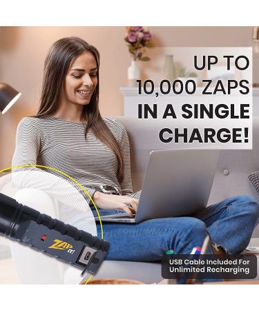 ZAP IT Rechargeable Bug Zapper Racket (4000 Volt) - USB Charging Cable - Large Black - Buy Online on SooperMarket.com