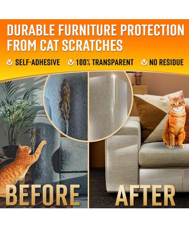 Cat Scratch Deterrent Furniture Protectors - Heavy Duty Sofa & Door Guards | Anti-Scratch Couch Tape for Cats | Corner & No Scratch Pet Protectors (12x17 inch) - Buy Online on SooperMarket.com