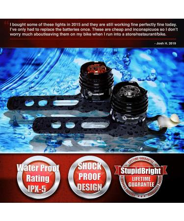 Stupidbright Micro LED Bike Light Set - Front & Rear Lights (2 Pack) in White & Red - Buy Online on SooperMarket.com