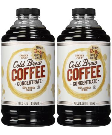Trader Joe's Cold Brew Coffee Concentrate 2 Pack Coffee 32 Fl Oz (Pack of 2)