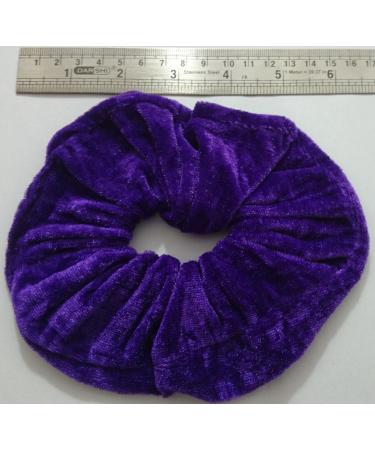 AADYA Pair of Extra Large (15CM) Velvet Hair SCRUNCHIES Elastic Scrunchy Hair BOBBLES (Purple) - Buy Online on SooperMarket.com