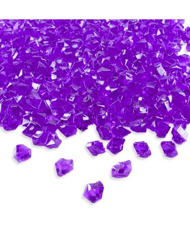 Super Z Outlet 120 Pack Acrylic Color Ice Rock Crystals Treasure Gems for Table Scatters, Home Vase Fillers, Event, Wedding, Arts & Crafts, Birthday Decoration Favor (1" Inch) (Purple)