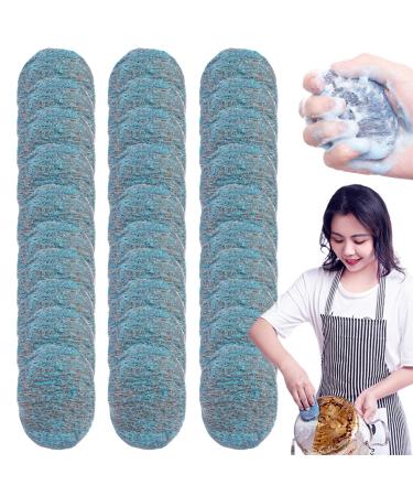 30 PCS Steel Wire Wool for Cleaning Easy Cleaning Steel Wool Scrubber Reusable Dish Wire Scourers Absorbent & Rich Foam Steel Wool Soap Pads for Household Cleaning Kitchen Dishes & Metal Grills