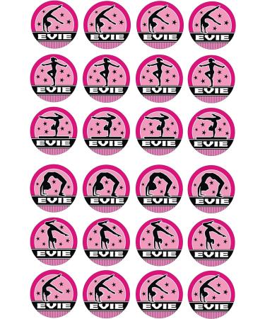 24 personalised edible Gym gymnastics Gymnast Girls pink kids childrens party decorations Iced Icing CupCake Toppers - Buy Online on SooperMarket.com