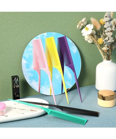 10-Piece Rat Tail Comb Set - Carbon & Heat Resistant, Anti-Static Teasing Comb for Volume & Styling (Assorted Colors) - Buy Online on SooperMarket.com
