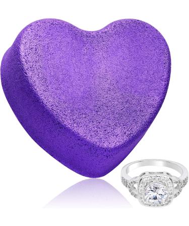 Size 5 Cosmic Love Heart Bath Bomb with Jewelry | USA-Made Skin Moisturizing Fizzie | Purple | 1 Count - Buy Online on SooperMarket.com