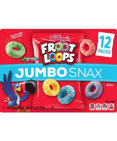 Kellogg's Froot Loops Jumbo Snax Cereal Snacks Original 12 Count - Pack of 4 | On-the-Go Snacks - Buy Online on SooperMarket.com