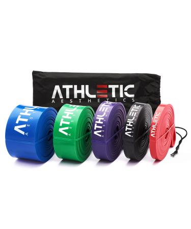 Athletics Aesthetics Premium Resistance Bands - Resistance Bands - Fitness Bands Set For Full Estate Training + PDF Guide Volume 1 - Light (red / 4kg -16kg)