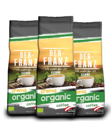Der-Franz Crema Organic Coffee whole bean 3 x 500 g Crema Organic 500 g (pack of 3)