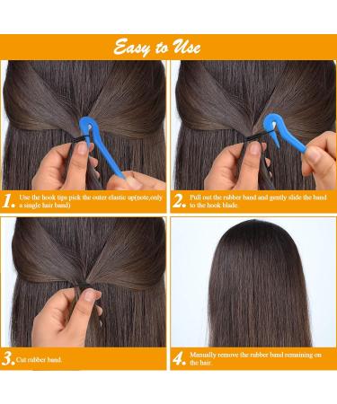 5 Pcs Elastic Hair Bands Remover Cutter Pony Picks for Cutting Pony Rubber Hair Ties No Pains No Harm Premium Ponytail Remover Tools (2Purple Blue Red Yellow) - Buy Online on SooperMarket.com
