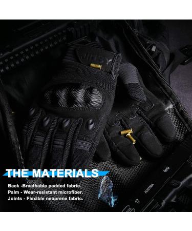 Touch Screen Airsoft Full Finger Gloves - Black Medium | Ideal for Motorcycle, Cycling, Hunting, and Outdoor Sports - Buy Online on SooperMarket.com