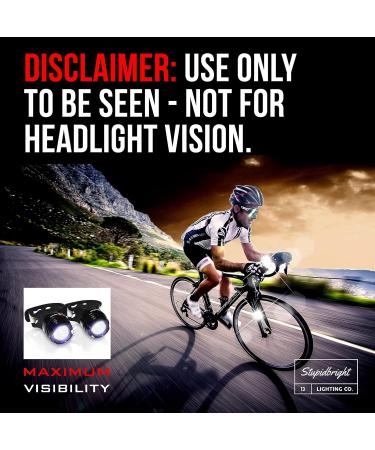 Stupidbright Micro LED Bike Light Set - Front & Rear Lights (2 Pack) in White & Red - Buy Online on SooperMarket.com
