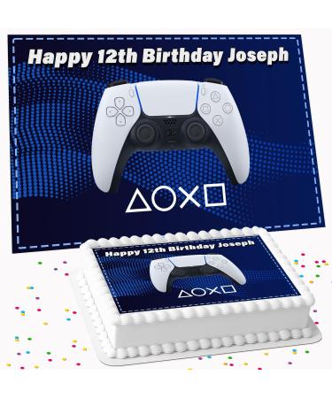 GAMES CONSOLE GAMING PERSONALISED ICING EDIBLE COSTCO CAKE TOPPER R1-S09