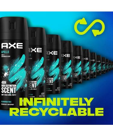 AXE Apollo Body Spray Deodorant for Men - Sage & Cedarwood Aluminum-Free Long-Lasting Odor Protection 4.0 oz - International Shipping Available - Buy Online on SooperMarket.com