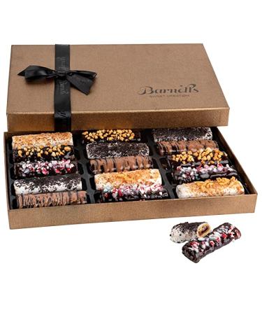 Barnett's Cookies Gourmet Chocolate Covered Hazelnut Wafers  2021 Food Gift Birthday Baskets  Prime Holiday Thanksgiving Christmas & Valentines Day Gifts Delivery For Him & Her Men & Women