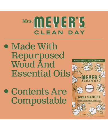 Mrs. Meyer's Geranium Air Freshener Sachets - Pack of 3 for Locker, Car, Closet, Gym Bag - Buy Online on SooperMarket.com