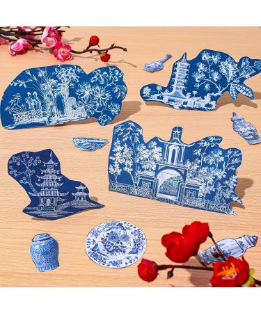 Whaline Chinoiserie Pattern Paper - 24 Sheets Blue China Scrapbook Specialty Paper - Buy Online on SooperMarket.com