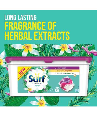 Surf Herbal Extracts 3 in 1 Capsules Washing Capsules even more fragrance* for brilliantly clean laundry every time 3x 27 capsules (81 washes) 81 count (Pack of 1) - Buy Online on SooperMarket.com