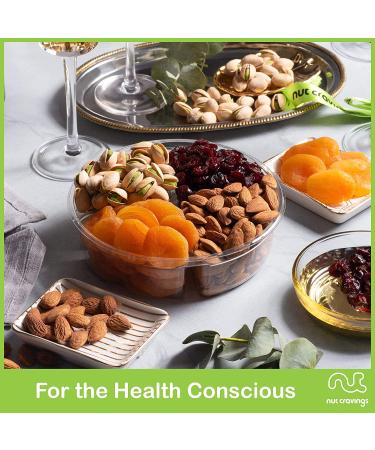 Dried Fruit & Nuts Gift Basket with Green Ribbon - Holiday Gourmet Bouquet for Birthday & Christmas - Kosher Snack Box for Men & Women - 4 Assortments - Buy Online on SooperMarket.com