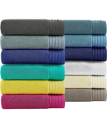 Kate Spade New York Scallop Pleat 580 GSM Terry Wash Cloth - French Navy | 100% Cotton | 13 x 13 Inches - Buy Online on SooperMarket.com