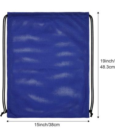 Multipurpose Dark Blue Mesh Drawstring Backpack for Swimming, Gym & Clothes - Buy Online on SooperMarket.com