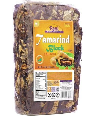 Rani Tamarind Block Slab 35oz (2.2lbs) 1kg - All Natural, Vegan, Gluten Friendly, NON-GMO, Kosher - Indian Origin Tamarind Slab - Buy Online on SooperMarket.com