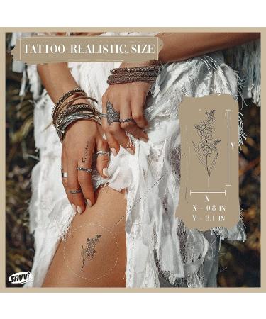 110 Temporary Flower & Phrase Tattoo Stickers for Women - Realistic & Aesthetic Fake Tattoos - Tatuajes Temporales Unisex - Buy Online on SooperMarket.com