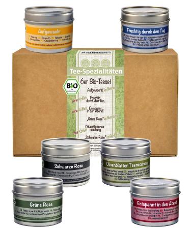 direct&friendly organic tea gift set with 6 different organic tea blends (natural box) 1 piece (1 pack)