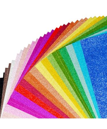 Glitter Cardstock Paper  40 Sheets 20 Colors  Colored Cardstock for Cricut  Premium Glitter Paper for Crafts  A4 Glitter Card Stock for DIY Projects  Sparkly Paper for Card Making  250 GSM 20 colors 40 sheets