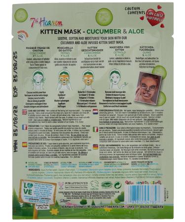 7Th Heaven Animal Face Mask - Cat Kitten Design | 1 Piece - International Shipping - Buy Online on SooperMarket.com