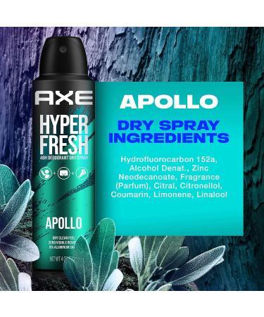 AXE Apollo Deodorant Spray - 48 Hour Odor Protection | Fresh Sage & Cedarwood | Aluminum-Free & Residue-Free | 4 oz - Buy Internationally - Buy Online on SooperMarket.com