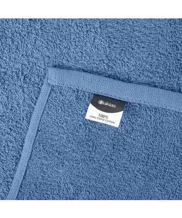 Oakias Blue Cotton Wash Cloths 24 Pack - 12x12 Inches Face Towels | Quick Drying Washcloths - Buy Online on SooperMarket.com