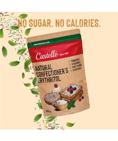 Natural Erythritol Powdered Sugar | 0 Calories Keto & Paleo | 850g - Castello Since 1907 - Natural Sugar Substitute - Buy Online on SooperMarket.com