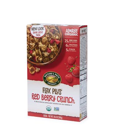 Nature's Path Organic Flax Plus Red Berry Crunch Cereal, 10.6 Ounce (Pack of 6), Non-GMO, 25g Whole Grains, with Omega-3 Rich Flax Seeds