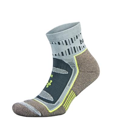 Balega Blister Resist Performance Quarter Athletic Running Socks for Men and Women (1 Pair) Large Mink/Grey