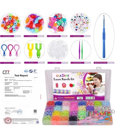 CRAZONE 2000+ Pcs Rubber Bands Refill Kit - DIY Weaving Loom Bracelet Making Set for Kids | 23 Colors, 200+ Beads, 12 Charms | Perfect Christmas & Birthday Gift - Buy Online on SooperMarket.com