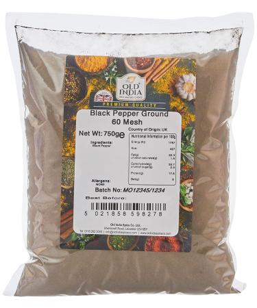 Old India Black Pepper Ground 60 Mesh 750g 750 g (Pack of 1)